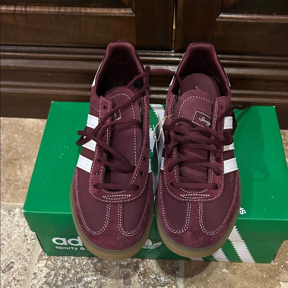 Adidas sporty and rich handball spezial Maroon Sneakers with White Accents